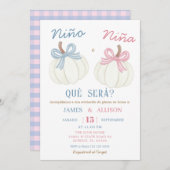 Boho Bow Pumpkin Spaans Geslacht Reveal Kaart (Voorkant / Achterkant)