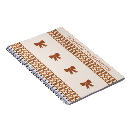 Boho Bows Journal Notebook - Earthtones (Côté Droit)