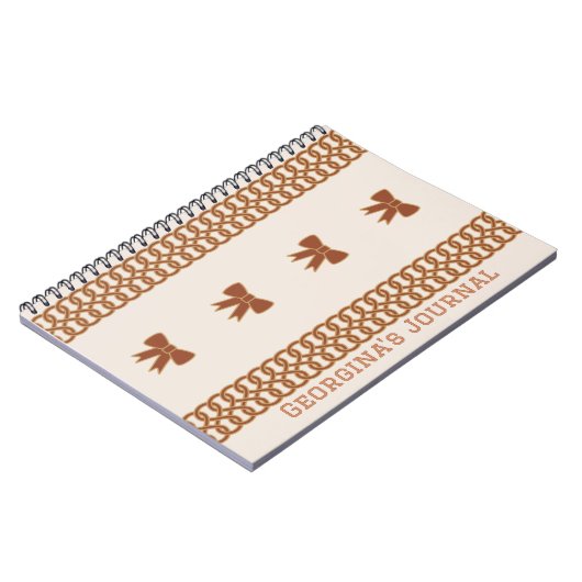 Boho Bows Journal Notebook - Earthtones (Côté gauche)