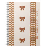 Boho Bows Journal Notebook - Earthtones (Devant)