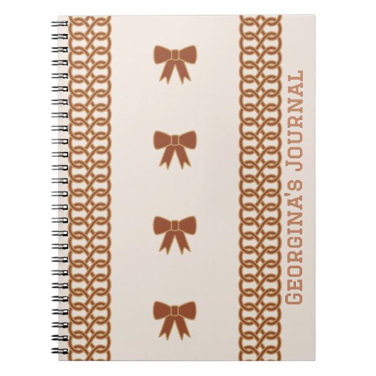 Boho Bows Journal Notebook - Earthtones (Devant)