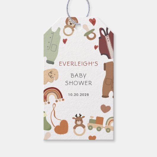 Boho Boy Baby shower Gift Label Cadeaulabel (Voorkant)