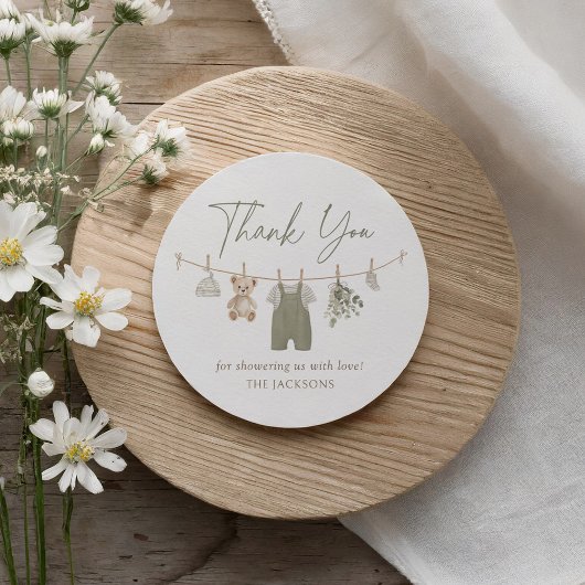 Boho Boy Babykleding Baby shower Ronde Sticker