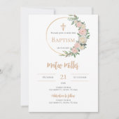 Boho Boy Baptême Invitation (Devant)