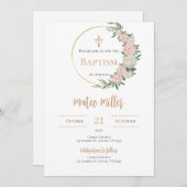 Boho Boy Baptême Invitation (Devant / Derrière)