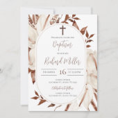 Boho Boy Baptême Invitation (Devant)