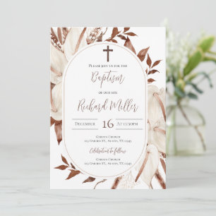 Boho Boy Baptême Invitation