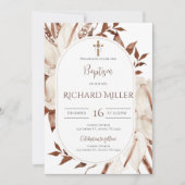 Boho Boy Baptême Invitation (Devant)