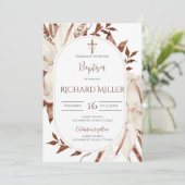 Boho Boy Baptême Invitation (Debout devant)