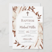 Boho Boy Baptême Invitation (Devant)