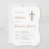 Boho Boy Baptême Invitation (Devant)