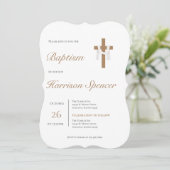 Boho Boy Baptême Invitation (Debout devant)