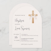 Boho Boy Baptême Invitation (Devant / Derrière)