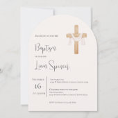 Boho Boy Baptême Invitation (Devant)