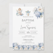 Boho Boy Baptême Invitation (Devant)