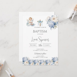 Boho Boy Baptême Invitation