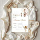 Boho Boy Baptism Invitation 
