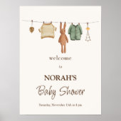 Boho Boy Kleding Baby shower Welkomstbord Poster (Voorkant)