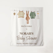 Boho Boy Kleding Baby shower Welkomstbord Wandkleed (Voorkant)