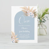 Boho Boy Première fête d'anniversaire Invitation (Debout devant)