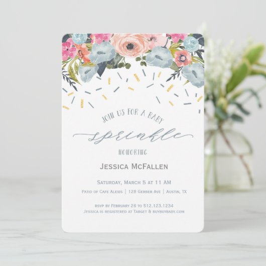 Boho Boy Sprinkle Baby shower Invitation (Debout devant)