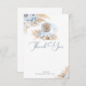 Boho Boy Teddy Bear Dank je Flat Card Bedankkaart (Voorkant / Achterkant)