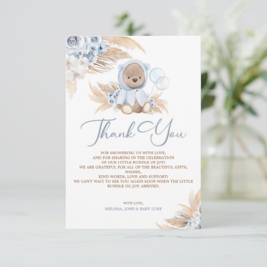 Boho Boy Teddy Bear Merci (Debout devant)