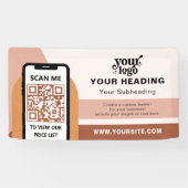 Boho Branding Professional Adverteren QR-code Spandoek (Horizontaal)