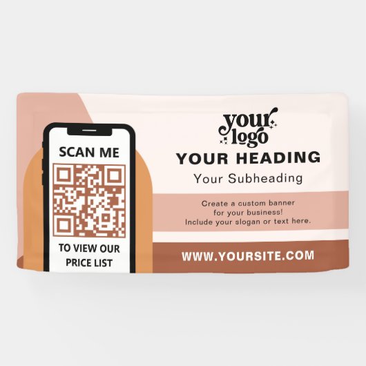 Boho Branding Professional Adverteren QR-code Spandoek (Horizontaal)