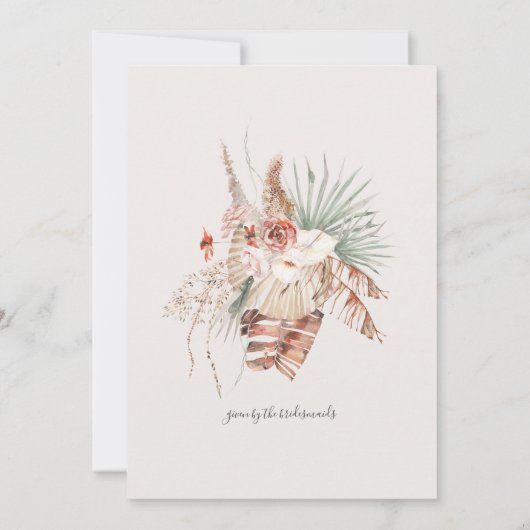 Boho Bride en Llamas Vrijgezellenfeest Kaart (Achterkant)