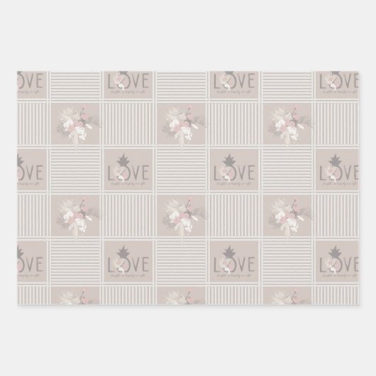 Boho Bride-set B, Tropische Romance Gift Wrap Inpakpapier Vel (Voorkant)