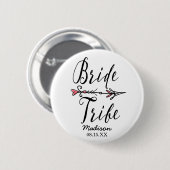 Boho Bride Tribe met Pijl gepersonaliseerd Ronde Button 5,7 Cm (Voorkant /achterkant)