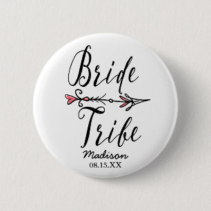 Boho Bride Tribe met Pijl gepersonaliseerd Ronde Button 5,7 Cm