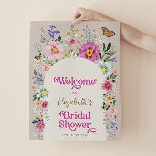 Boho Bright Flowers Vrijgezellenfeest Welkom Poster