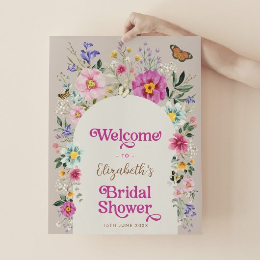 Boho Bright Flowers Vrijgezellenfeest Welkom Poster