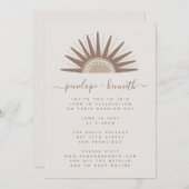 Boho Brown Boho et Faire-part de mariage Taupe (Devant / Derrière)