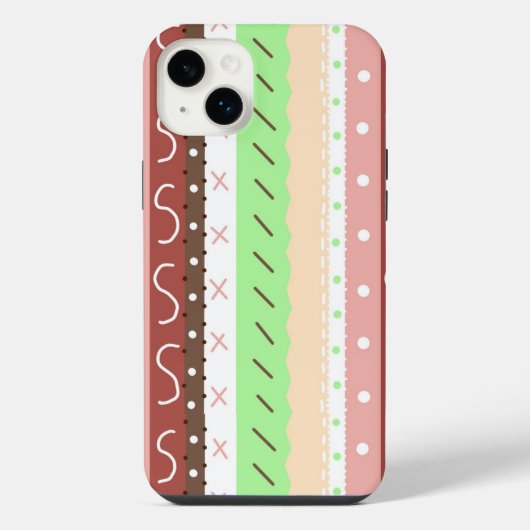 Boho Brown, Bourgogne, vert et mauve Whimsical (Verso)