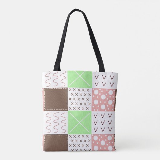 Boho Brown, Burgundy, Green en Mauve Whimsical Draagtas (Achterkant)