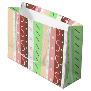 Boho Brown, Burgundy, Green en Mauve Whimsical Groot Cadeauzakje