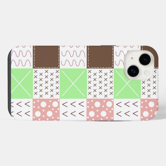 Boho Brown, Burgundy, Green en Mauve Whimsical Sp iPhone Hoesje (Achterkant horizontaal)