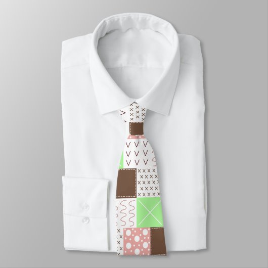 Boho Brown, Burgundy, Green en Mauve Whimsical Stropdas (Gebonden)