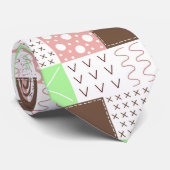 Boho Brown, Burgundy, Green en Mauve Whimsical Stropdas (Opgerold)