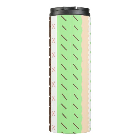 Boho Brown, Burgundy, Green en Mauve Whimsical Thermosbeker (Achterkant)