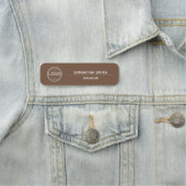 Boho Brown Business Logo Employee Naamplaatje (In situ)