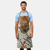 Boho Brown en Cream Leaves Schort (Gedragen)