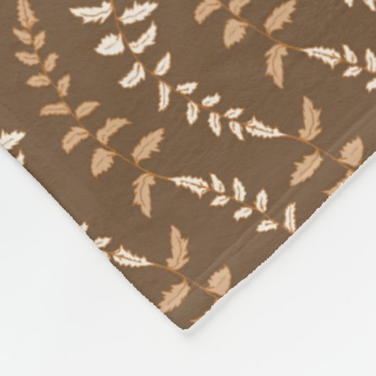 Boho Brown Fern Strings - naadloos patroon. Fleece Deken (Hoek)