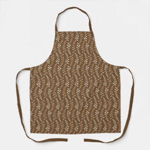 Boho Brown Fern Strings - naadloos patroon. Schort