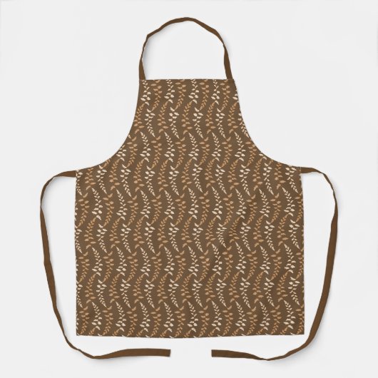 Boho Brown Fern Strings - naadloos patroon. Schort (Voorkant)