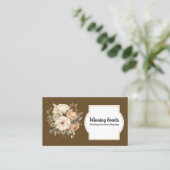 Boho Brown Gold Floral Carte de visite (Debout devant)