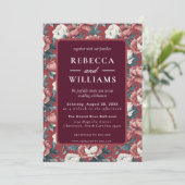 Boho Brown Peonies Spring Wedding Invitation Kaart (Staand voorkant)